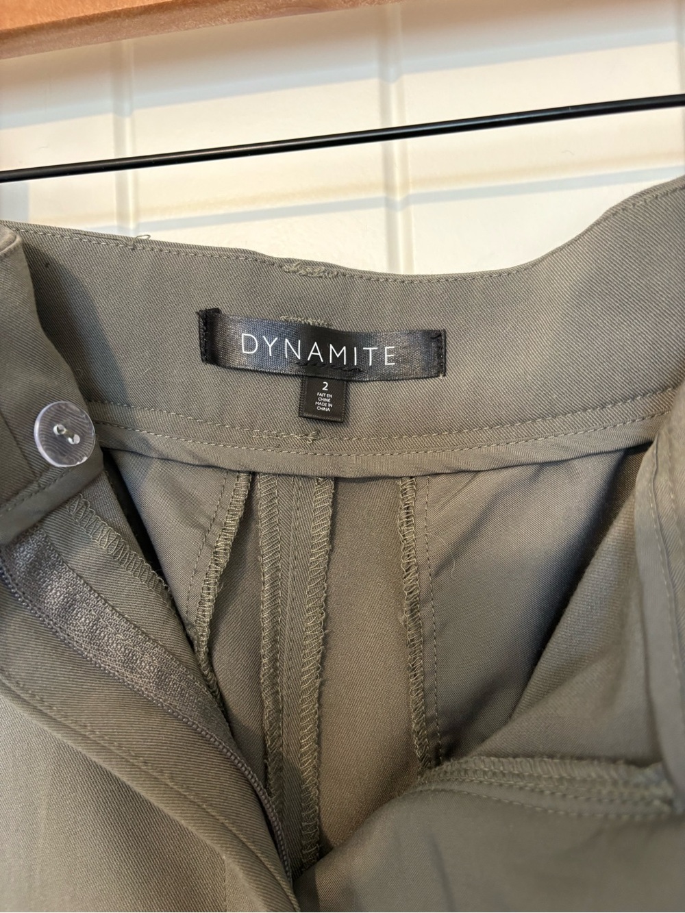 Dynamite Olive High-Waist Wide-Leg Trousers - Picture 4 of 4